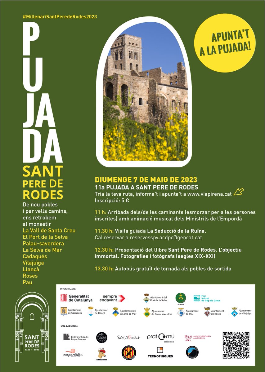 ⚠️ÚLTIM DIA PER INSCRIURE'S!⚠️

Aquest diumenge celebrarem la XI pujada a Sant Pere de Rodes. Encara no t'hi has inscrit?

Tota la informació a 👉 viapirena.cat
inscripcions a 👉 viapirena.cat/inscripcions-2…