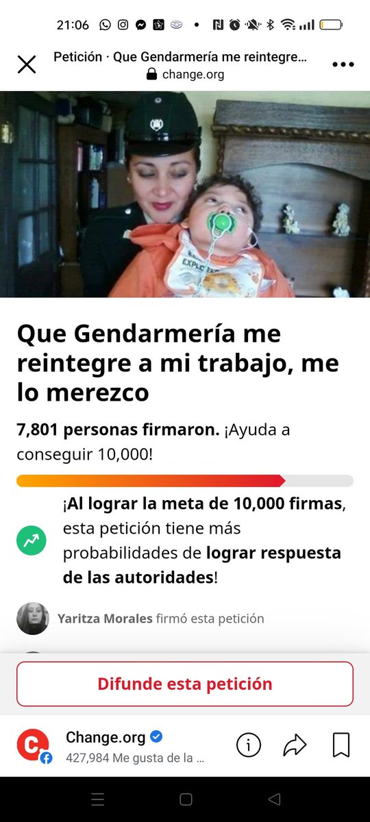 karito Gonzalez c y lukitas 👼💙azul de corazón 🤘 (@cindylukitas200) on Twitter photo 7800 firmas en 21hrs 🙏 Rt
<a href="/MinjuDDHH/">Ministerio de Justicia y Derechos Humanos</a>
<a href="/AldoDuqueSantos/">Aldo Duque</a>
<a href="/aluksicc/">Andrónico Luksic C.</a>
<a href="/canal13/">El 13</a>
<a href="/ContigoCHV/">#ContigoCHV</a>
<a href="/Camara_cl/">Diputadas y Diputados de Chile</a>
<a href="/comunidadfarkas/">Comunidad Farkas</a>
<a href="/Informa_Primero/">INFORMA PRIMERO</a>
¿Puedes ayudarme firmando esta petición?
chng.it/dKJmNdJnBZ
7800 firmas vamos por más 🙏🙏👼🥹 Gracias por tanto apoyo . 7800 firmas en 21hrs 🙏 Rt
<a href="/MinjuDDHH/">Ministerio de Justicia y Derechos Humanos</a>
<a href="/AldoDuqueSantos/">Aldo Duque</a>
<a href="/aluksicc/">Andrónico Luksic C.</a>
<a href="/canal13/">El 13</a>
<a href="/ContigoCHV/">#ContigoCHV</a>
<a href="/Camara_cl/">Diputadas y Diputados de Chile</a>
<a href="/comunidadfarkas/">Comunidad Farkas</a>
<a href="/Informa_Primero/">INFORMA PRIMERO</a>
¿Puedes ayudarme firmando esta petición?
chng.it/dKJmNdJnBZ
7800 firmas vamos por más 🙏🙏👼🥹 Gracias por tanto apoyo .