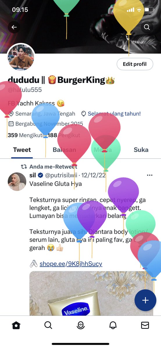 halulu555's tweet photo. Ihhh ada balon nalonnn 😂 https://t.co/o7nD5JfpcX