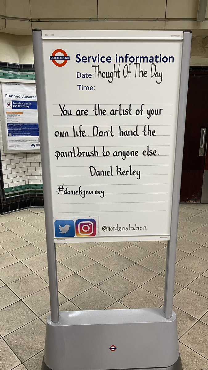 Friday 5th May 2023 Thought Of The Day From Morden Underground Station by Daniel Kerley @DANIELJAMESREC #danielsjourney
