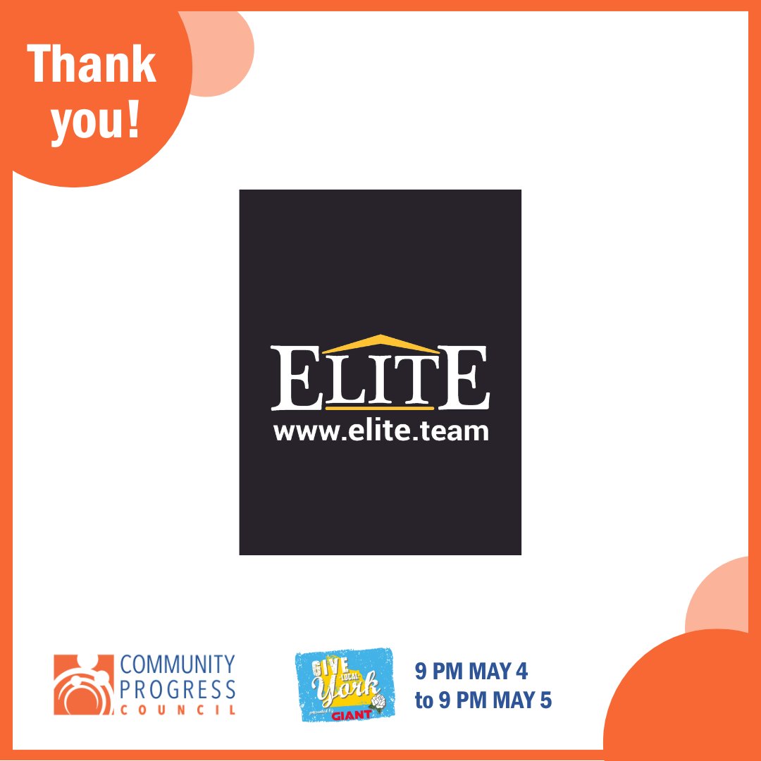 Community Progress Council (@progresscouncil) on Twitter photo Thank you to Elite Property Management for their generous support of Community Progress Council through <a href="/givelocalyork/">Give Local York</a>!
We’re grateful to have partners who support our mission of empowering families and individuals to move toward self-sufficiency.
#GiveLocalYork #IAmProgress Thank you to Elite Property Management for their generous support of Community Progress Council through <a href="/givelocalyork/">Give Local York</a>!
We’re grateful to have partners who support our mission of empowering families and individuals to move toward self-sufficiency.
#GiveLocalYork #IAmProgress