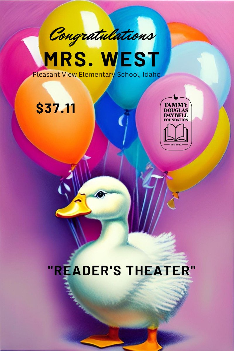 TDD_Foundation's tweet photo. It's a huge Blast of Microdonations! Numbers 13-22!
Your generosity has exceeded all our hopes, and so many classrooms are going to grow their libraries now.
The best part? There's more to come. 💙📚🦆
#TammyDaybell #TDDF #ReadWithMe #Nonprofit #LibraryFunding https://t.co/vLD2oUwNgb