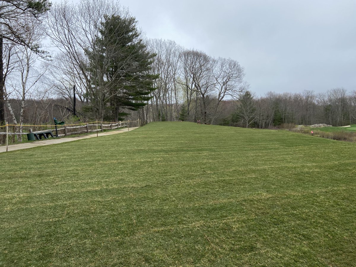 supercncc's tweet image. 8th tee box rebuilt this week. Used to be 2 tee boxes, now it’s 1 big tee. Thanks to @TuckahoeTurf in Berwick
