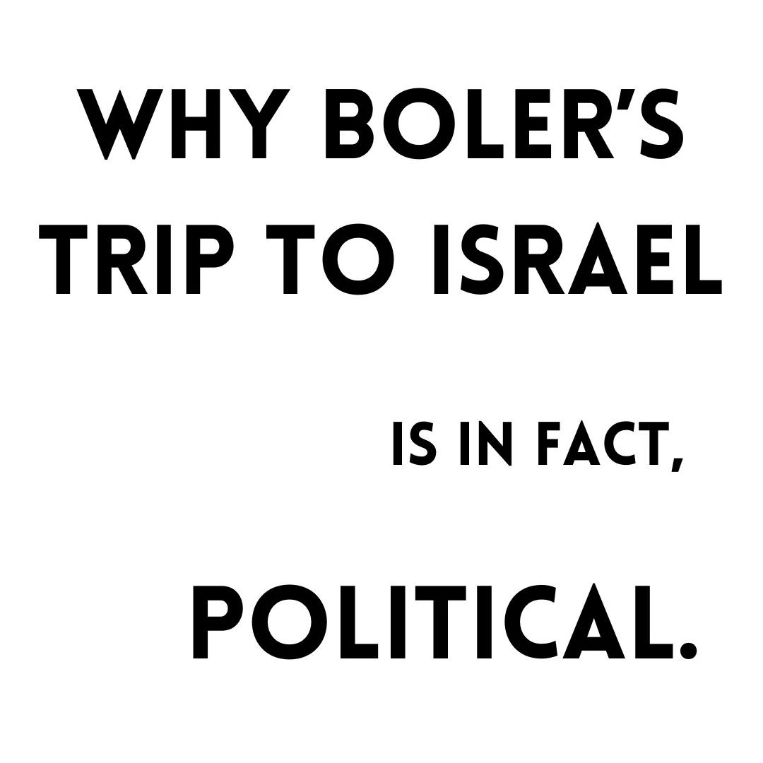 Letter to the Editor: Why BOLER’s Trip to Israel is, in fact, political. Read the full letter from Students for Justice in Palestine at buff.ly/3nnMiMl