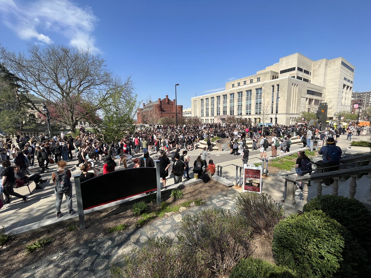 TylerKatzen's tweet photo. Hundreds of UW-Madison students and community members are marching on campus for a second day to protest @UWMadison’s handling of a racist video circulating online.

Students say the university needs to do more to protect Black students, who make up less than 3% of unergraduates. https://t.co/43VGsWEjth