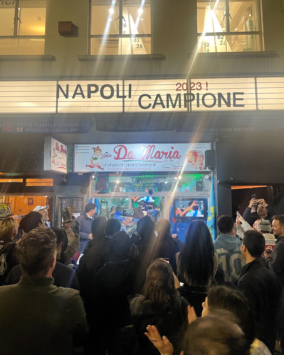 Wonderful scenes at our local Italian… I think June 21/22 is going to be a lot of fun… congratulations to Napoli… we can’t wait to come and play at the home of the champions. W. X