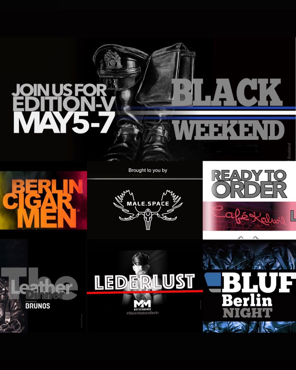 BlufBerlin's tweet photo. #blackweekendberlin 
TOMORROW!!!!
https://t.co/UI9avfW8kp

#leatherboots #leatherdaddy #bluf #gear365 #tomsmen #tomoffinland #leatheruniform #leatherman #leatherstud #leather #gayleathermen #leatherhunks #instaleather #fullleather #boots
#leathermaster #leatherfetish #sir #master https://t.co/P9OlWseVFV