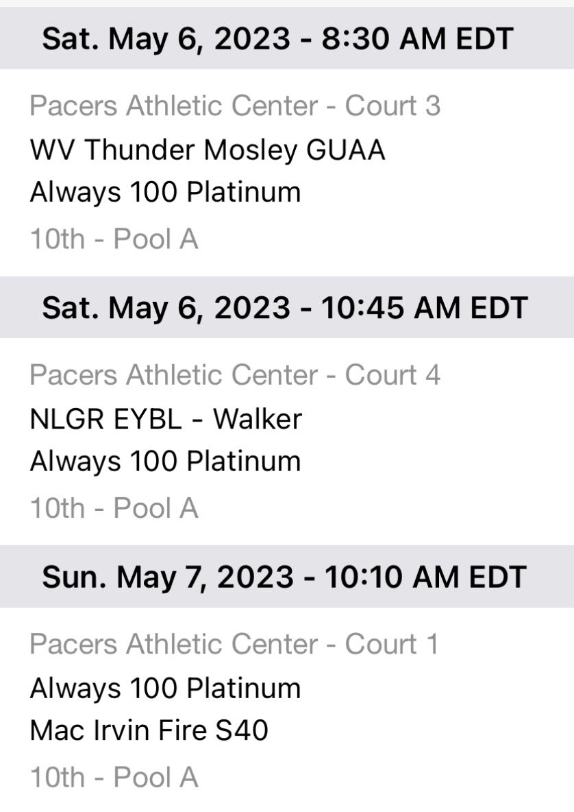 My schedule this weekend.