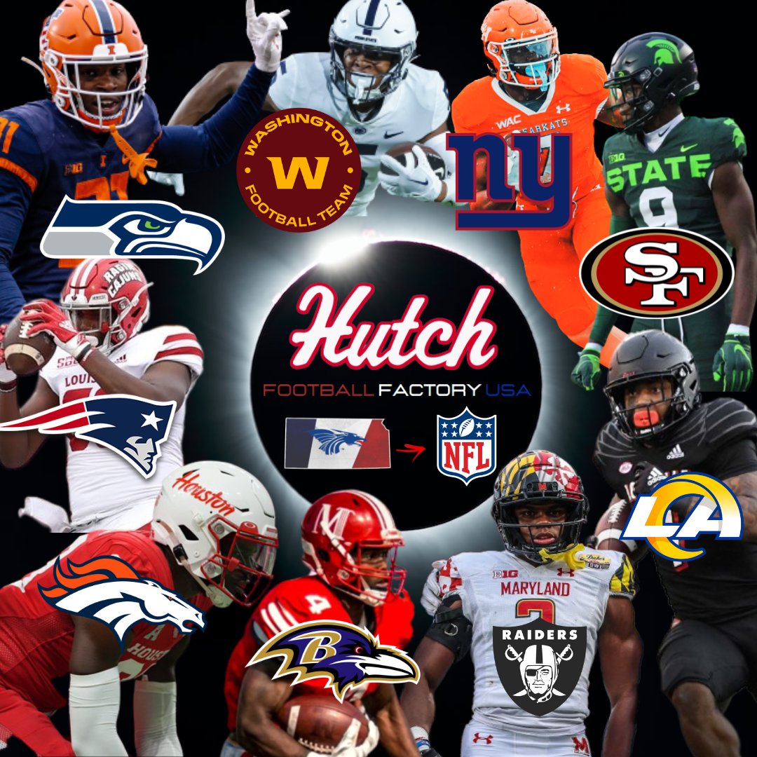 Proud of these guys who started their CFB careers @ the #HutchFactory! Devon Witherspoon-Seahawks Mitch Tinsley-WFT Dezmon Jackson-Giants Ronald Williams-49ers Tiyon Evans-Rams Jakorian Bennett-Raiders Jonathan White-Ravens Art Green-Broncos Johnny Lumpkin-Patriots #HutchtoNFL