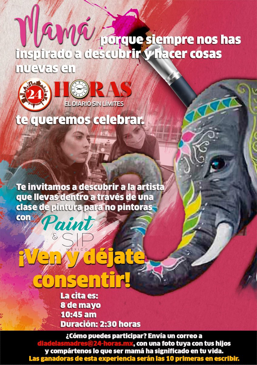 ¡Atención a todas las madres artistas! 🎨🖼️🖌️

En honor al #DíaDeLasMadres, estamos organizando una clase de pintura especial para ti. Si te encanta el arte y la creatividad, no te puedes perder esta oportunidad única.

En la imagen te decimos cómo puedes participar: