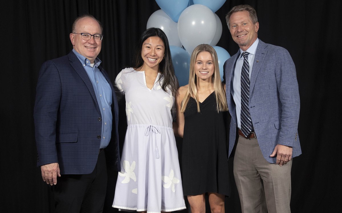 Congratulations to 2022-2023 Top 10 Scholar-Athlete Elizabeth Culton (Gymnastics) and her faculty guest, PhD candidate, Ling Beisecker from the Exercise &amp; Sport Science department.