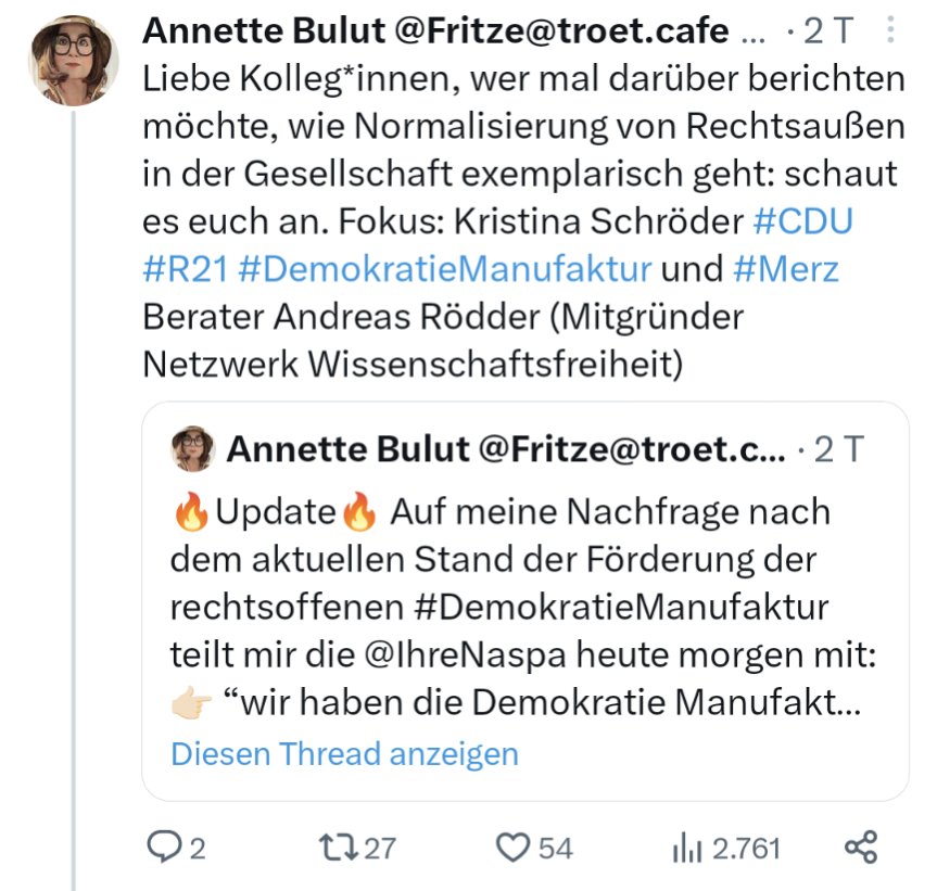 TrinaMSB's tweet photo. Und wenn man dann wiederholt Kooperationspartner o. ä. diffamierend kontaktiert, weil man aus dem Netz, das man glaubt gefunden zu haben oder selbst gesponnen hat, nicht mehr heraus findet - wie nennt man das noch gleich?
Ich komm nicht drauf...
#Querdenker
#rotpunkte
#obsession https://t.co/DA5yhevZ11