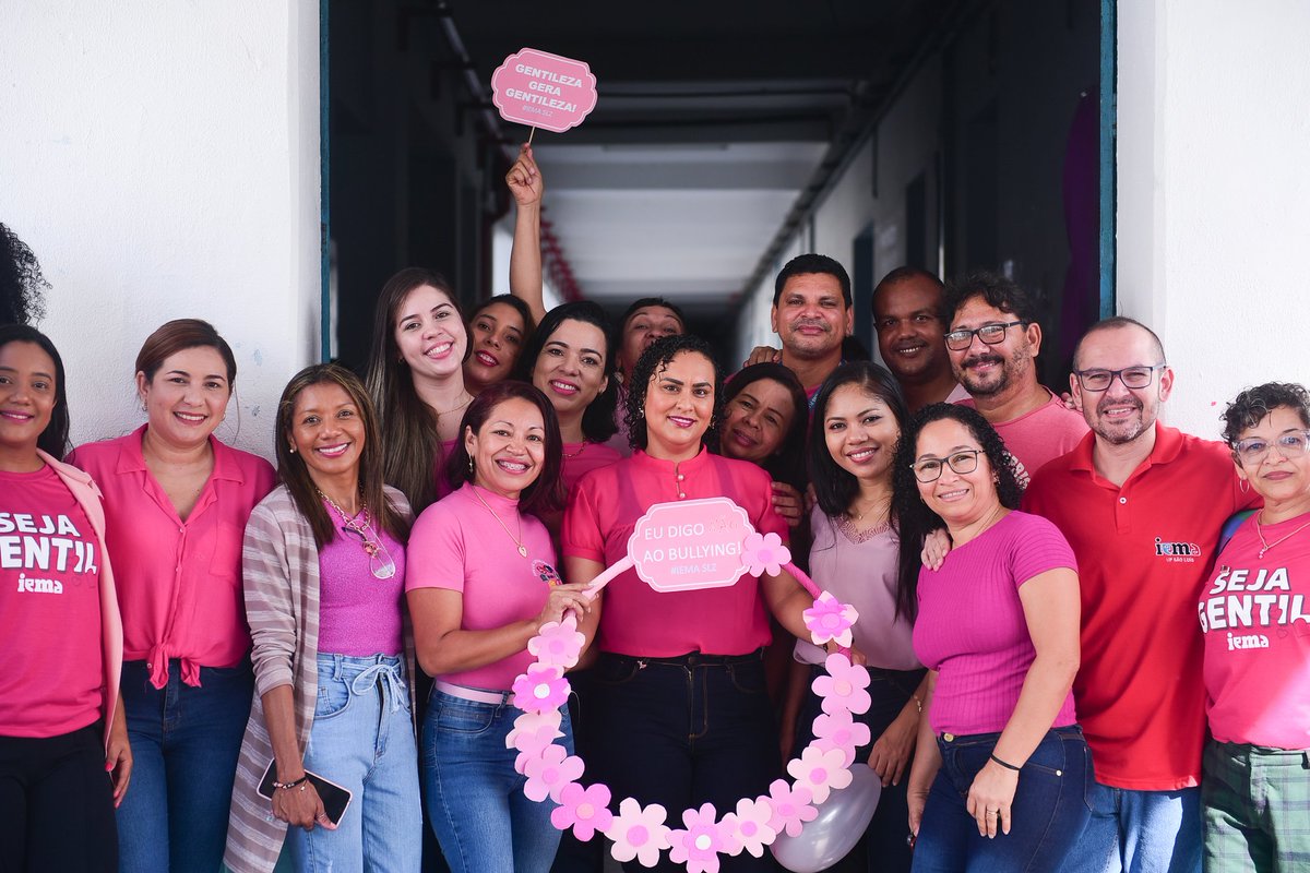 carlosbrandaoma's tweet photo. O @iema_oficial realizou a ação “Pink Shirt Day” para promover o debate sobre a importância de combatermos o bullying, o preconceito e a violência no ambiente escolar. Juntos, estamos fortalecendo a cultura de paz em nossas escolas. https://t.co/5mloXvGcAN