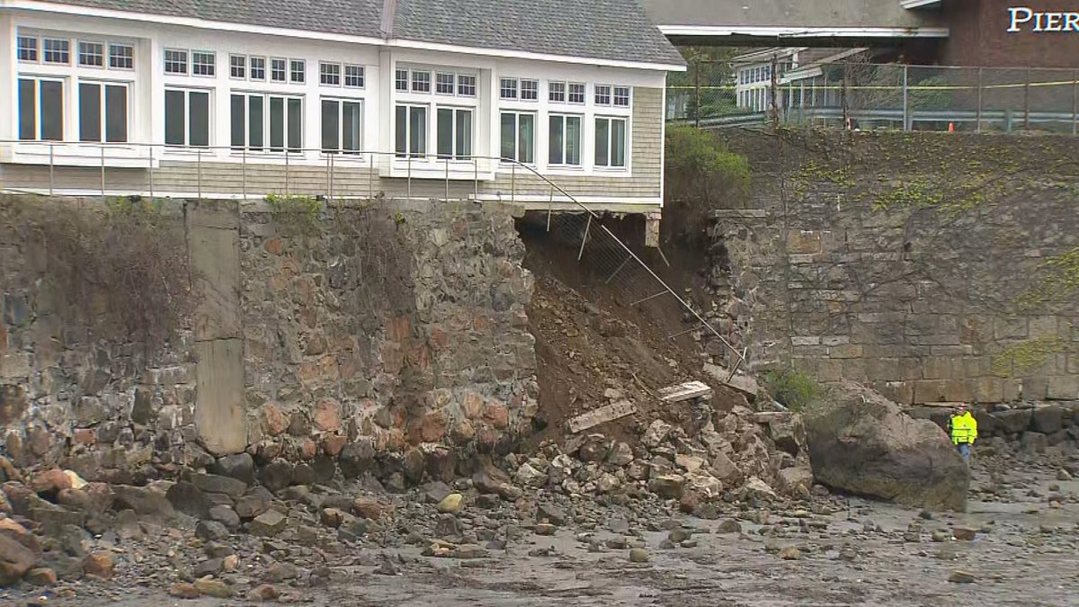 WBZ CBS Boston News on Twitter "Seawall collapses beneath Swampscott