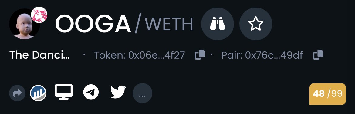 We have just successfully updated our logo and links on Dextools! 

Are you ready to begin dancing our way into everybody’s hearts? 🕺🪩

This baby is ready for love💗

$OOGA #ETH