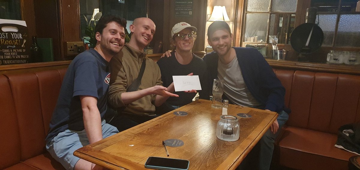 MzJojoB's tweet photo. Well done to 'Sausage Republic' for winning the 1st prize at @CompleatQuiz Hercules, Holloway! 😁 https://t.co/LfrQaxtoXa