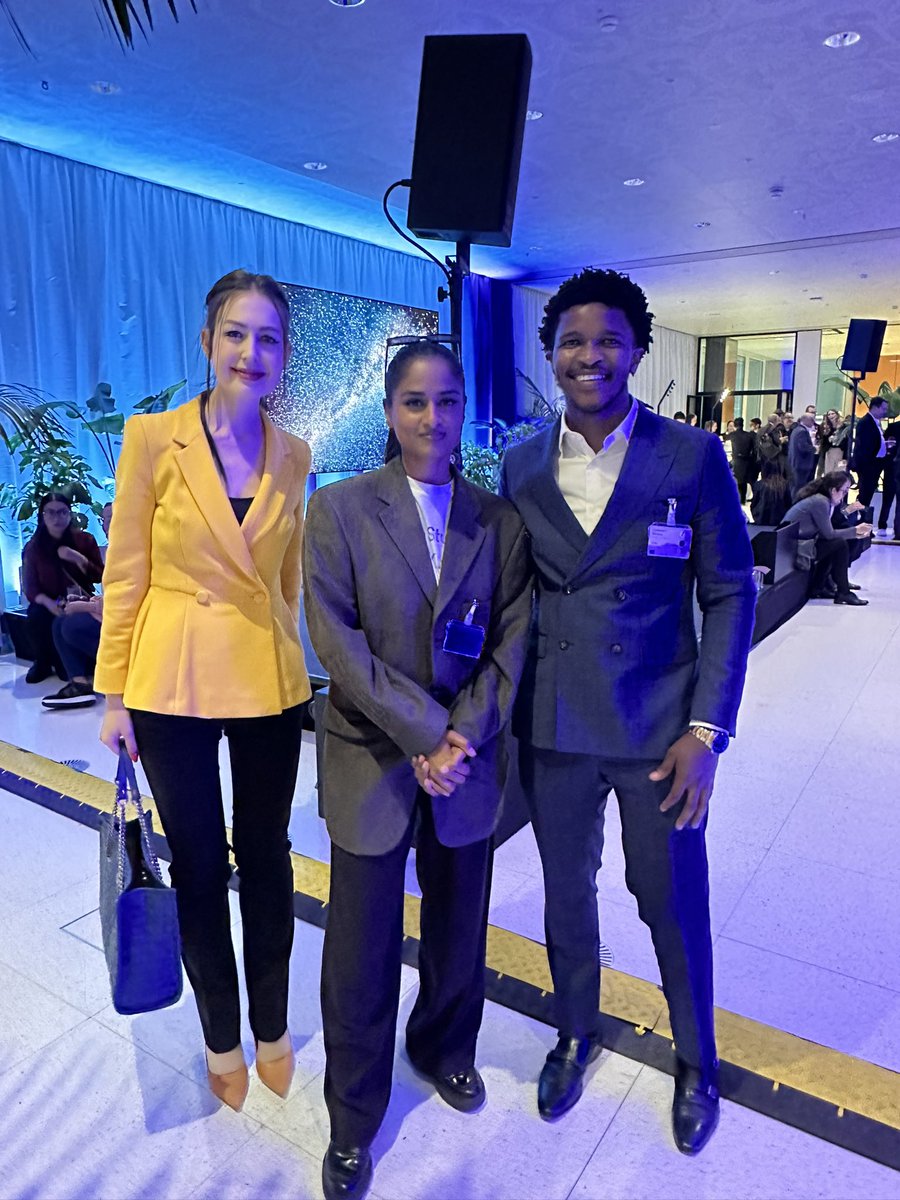 So happy to bring these two incredible human beings together at the @SG__Symposium! 🤩 With Tamil-Swiss singer-songwriter @PRIYARAGUMUSIC and Nelson Mandela’s great-grandson @Dr_SMandela 💜