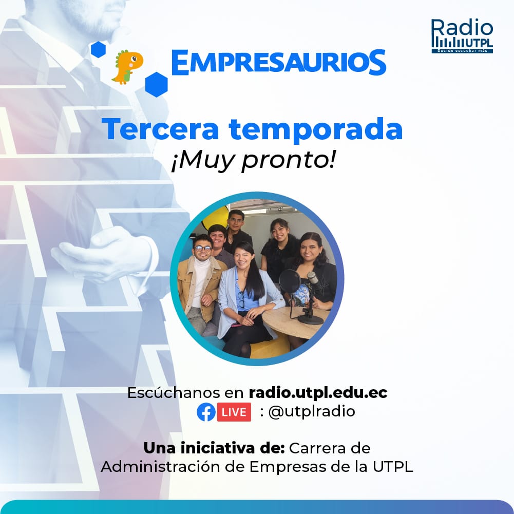 radioutpl's tweet photo. 💫Dentro de poco arrancaremos con la tercera temporada de  #Empresaurios 🦖un espacio donde aprenderás temas coyunturales relacionados a la administración empresarial 📊
#EscuchaMás 🎙️ https://t.co/BBr0UHKBy4