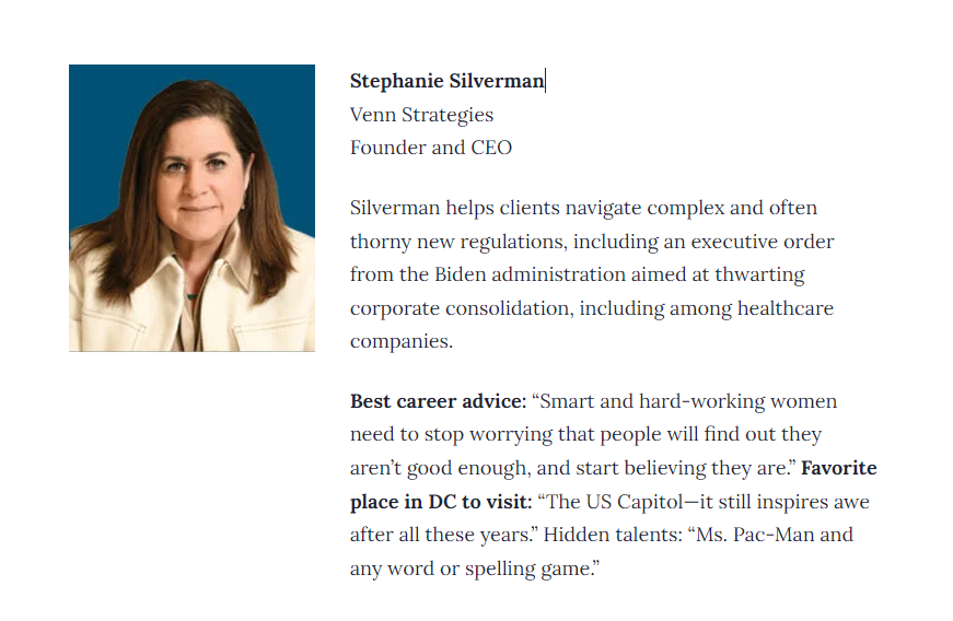 VennStrategies's tweet photo. Congrats to our CEO @SESilvermanDC for making it another year featured on the Most Influential People Shaping Policy list by the @washingtonian. You inspire us all every day. #washingtonian https://t.co/KgI52MGCRZ