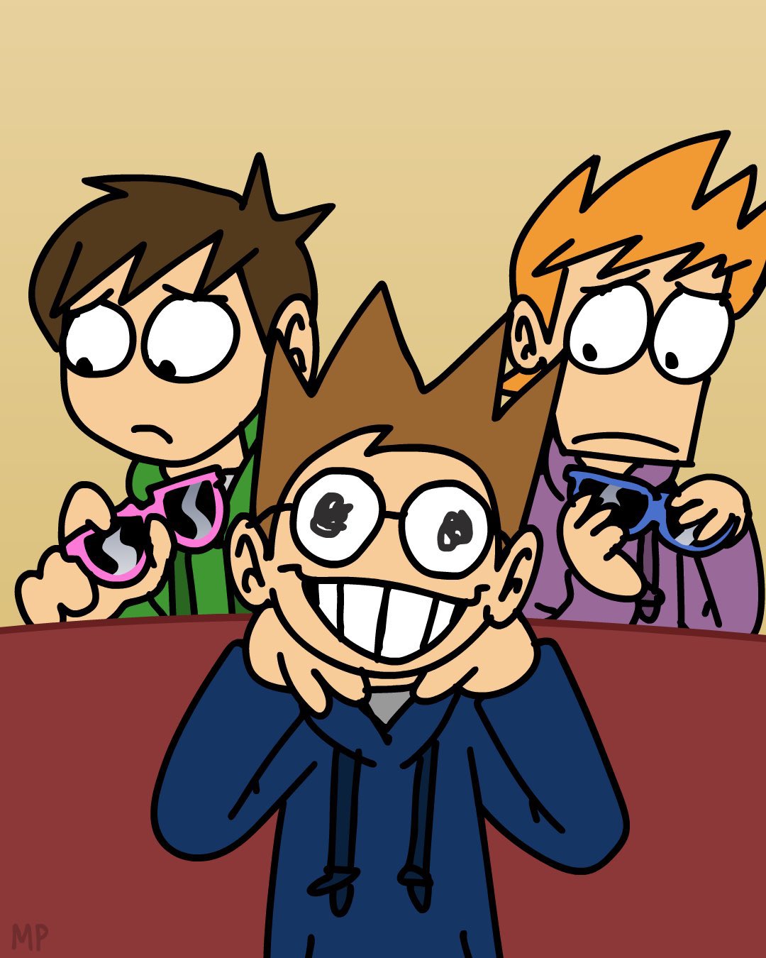 Daily Eddmatt on X: On 6/18/21 the official Eddsworld account posted this  drawing which shows Matt carrying Edd,and Tom carrying Matt,but it also  shows Matt smiling at Edd while he holds a