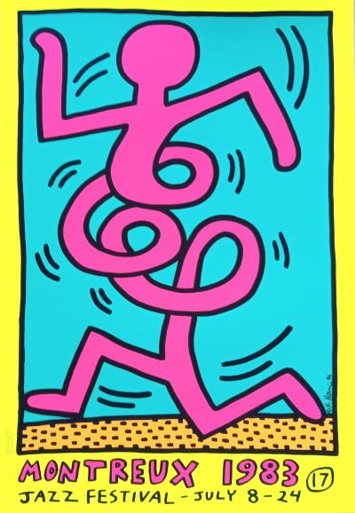 sergioandreola's tweet photo. Keith Haring – Poster for Montreux Jazz Festival (1983). https://t.co/ddrsLini2B