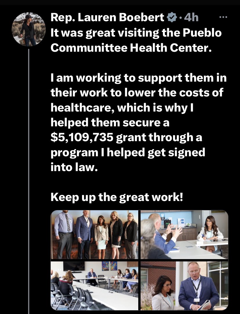 PrplScrubsCHPN's tweet photo. @RepBoebert Why did you delete your tweet bragging about getting money for the community center? Was it because it was a another one of your LIES?  #BoebertLies #FireBoebert https://t.co/TJZtDXk3Hl