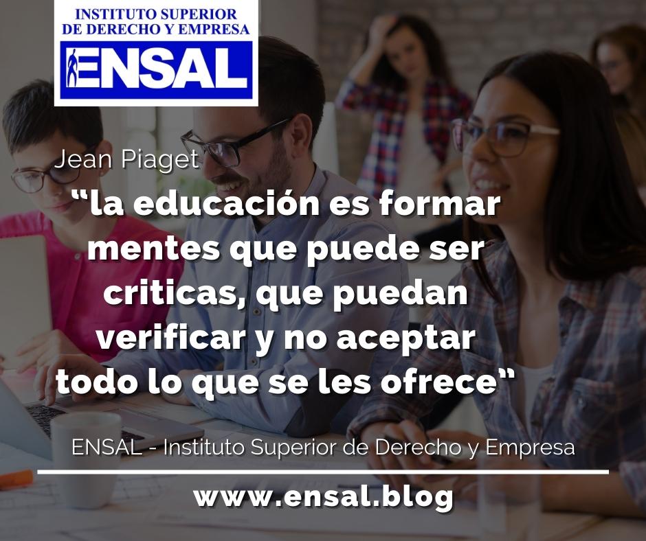 La #educación es la piedra angular de nuestra sociedad 🤔 “la educación es formar mentes que puede ser criticas, que puedan verificar y no aceptar todo lo que se les ofrece” ✍️ Jean Piaget

#Formación #CentrodeFormación #Oposiciones #Master #MBA #MastersMBA #MastersProfesionales