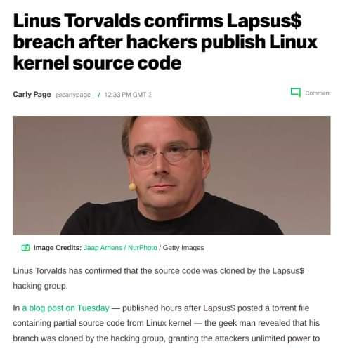 The Linux kernel source code has leaked! LOL