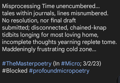 DougVolgenau's tweet photo. #BalanceSanctuarian #Blocked
#PoetsTeeming to..."just do it!"
#WritingCommunity #poetrytwitter
#poetrycommunity #poetsoftwitter https://t.co/JF5E2HrAeB