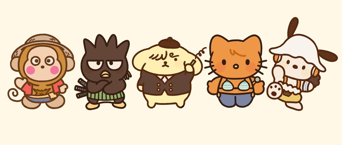 tusktwo's tweet photo. sanrio straw hats 💛 #onepiece https://t.co/5SvPBeRnmH