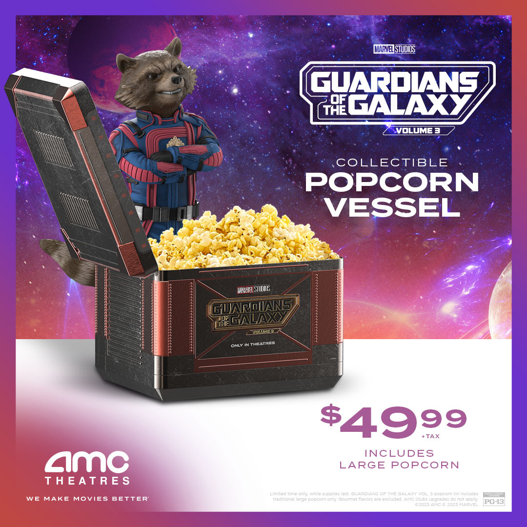AMC Theatres on Twitter "Take home an exclusive GotGVol3 popcorn tin
