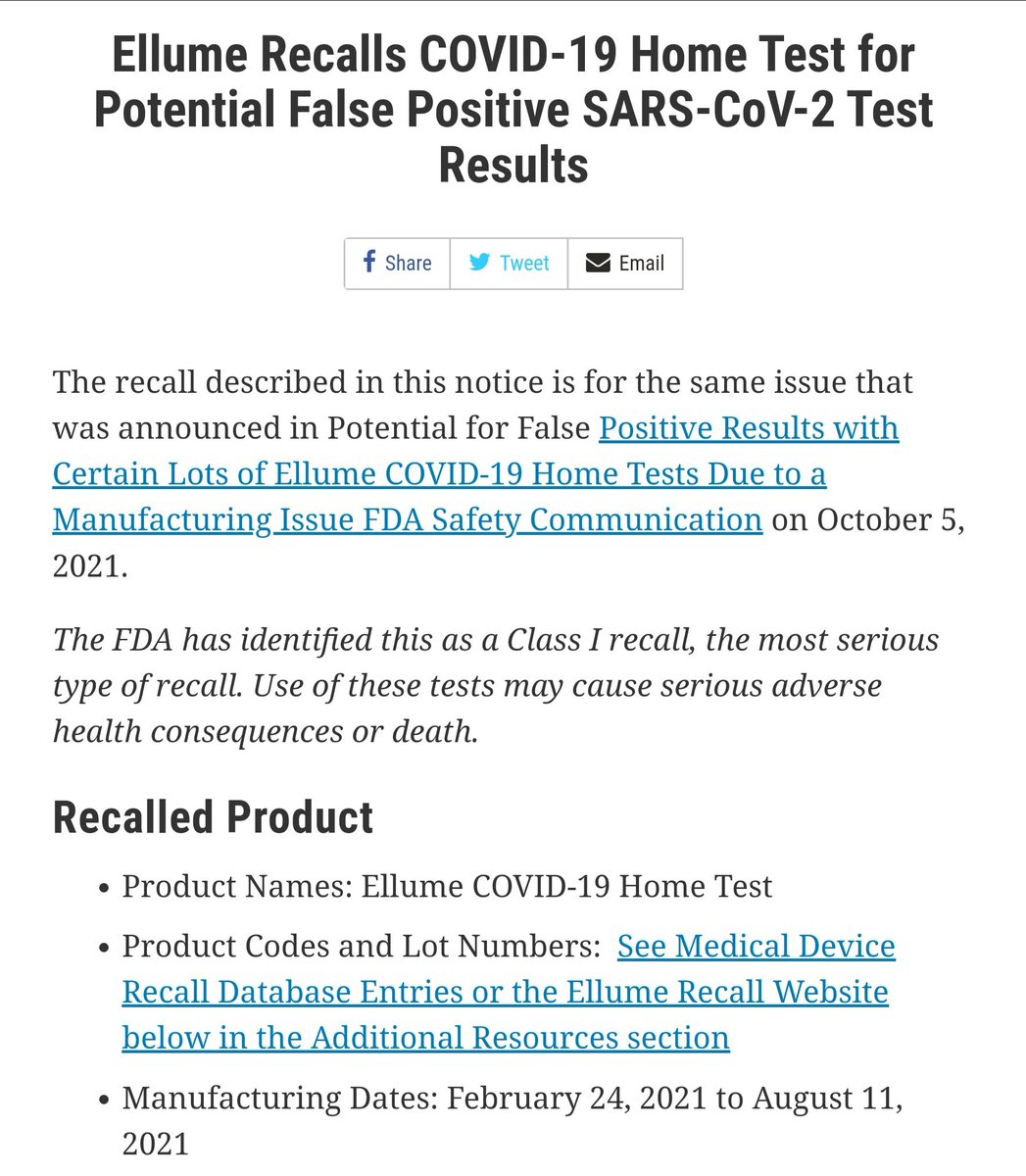 WildColonialGal's tweet photo. @karrichapus @dystopian_DU How it rolled.
Devices Recalled in the United States: 2,212,335
#Ellume @US_FDA #RATrort
https://t.co/izTWUukGcR
2/ https://t.co/f1rzB6ktKA