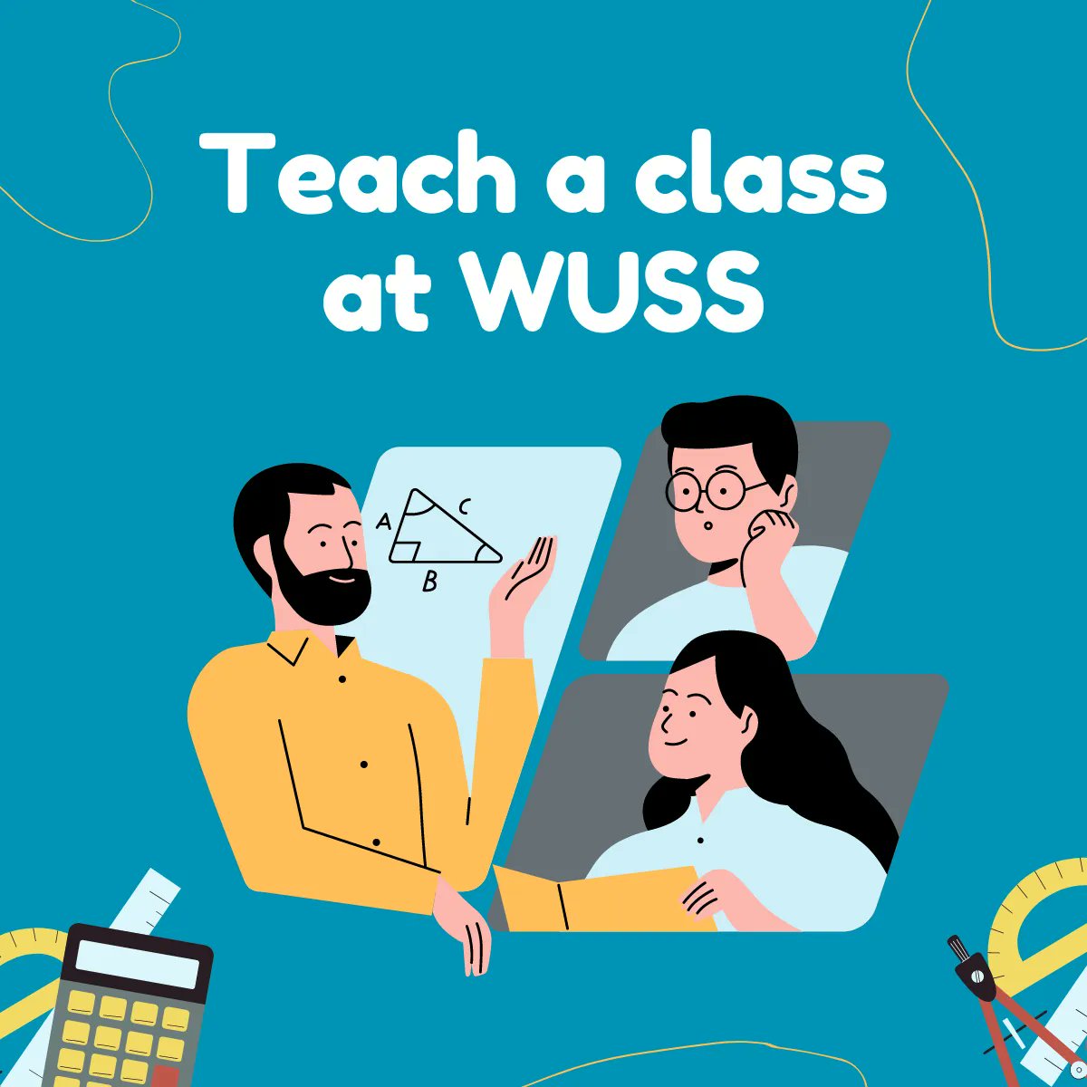 Get paid to teach at WUSS! We're looking for proposals for our pre-/post-conference classes. Whether you're a professional instructor or a seasoned presenter looking for a new challenge, head to WUSS.org to find out more. #TEACHers #c4p #sas #r #python #teach