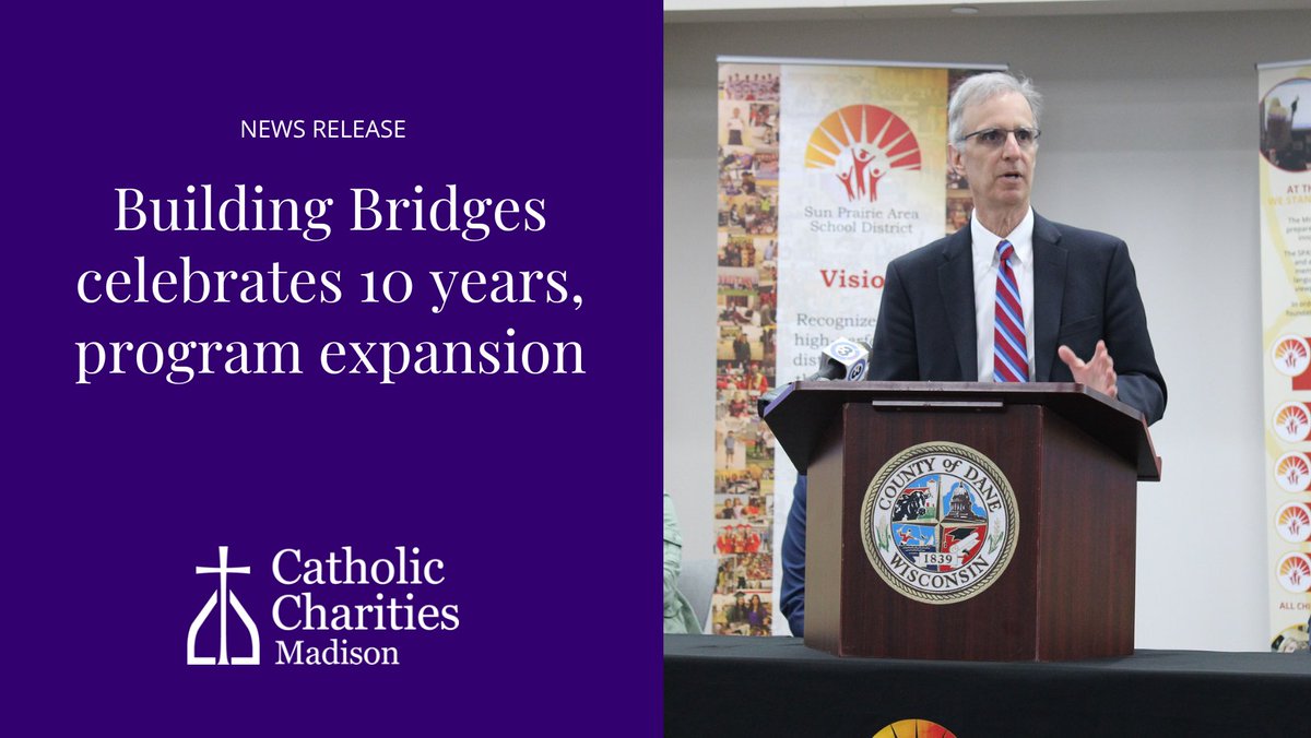 @DaneCoJoe and representatives from @CCMadison on Wednesday marked the 10-year anniversary of the founding of Building Bridges – a school-based mental health support program – and announced the program’s expansion for next school year.

📰 LEARN MORE: catholiccharitiesofmadison.org/catholic-chari…