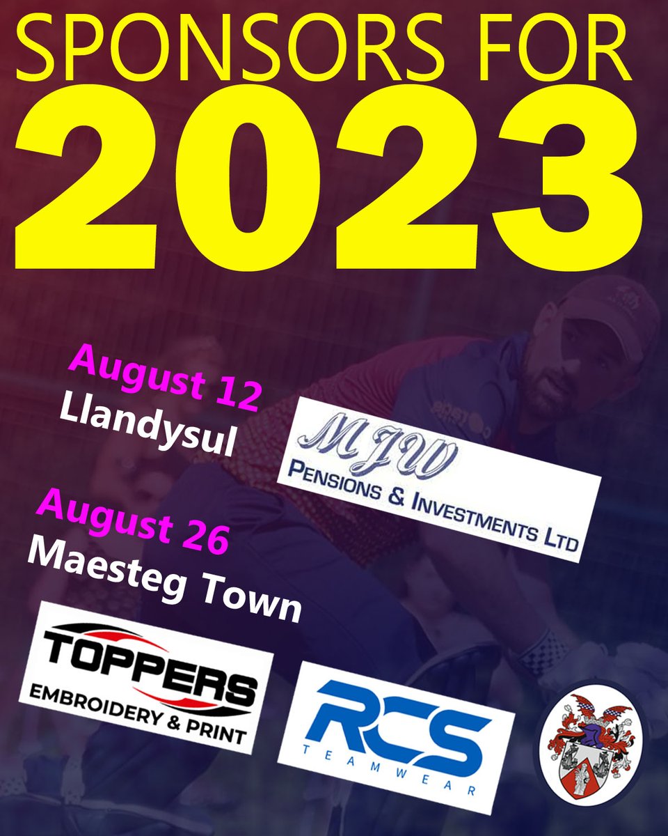 An absolutely massive thank you to this year's 1st team match sponsors! Everyone at the club is extremely grateful for your continued support! #ymlaen