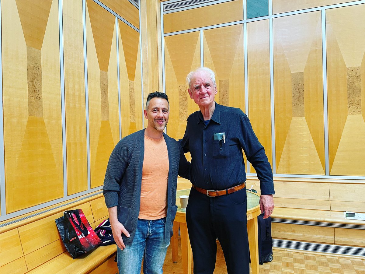 domruso's tweet photo. A rich dialogue with Dr. Charles Taylor #secular #professoremeritus #muchtolearn #wisdom #BucketList https://t.co/YR30reU0Hm