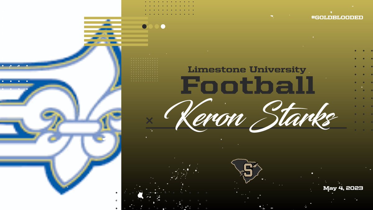 SocasteeHS's tweet photo. Keron Starks signed to play π at @LimestoneFB #GoldBlooded #25Sports1TEAM https://t.co/YrunjGlN6U