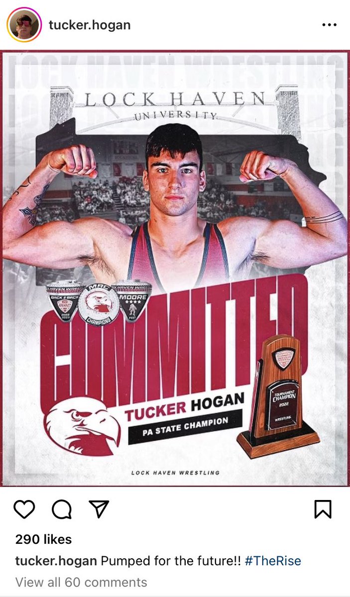 Mitch_Rupert's tweet photo. Huge get for Scott Moore and @LockHavenWrstl. Tucker Hogan is coming off a AAA state title for Daniel Boone and is currently the 4th-ranked 195-pounder in the country https://t.co/ifKaERdEcN