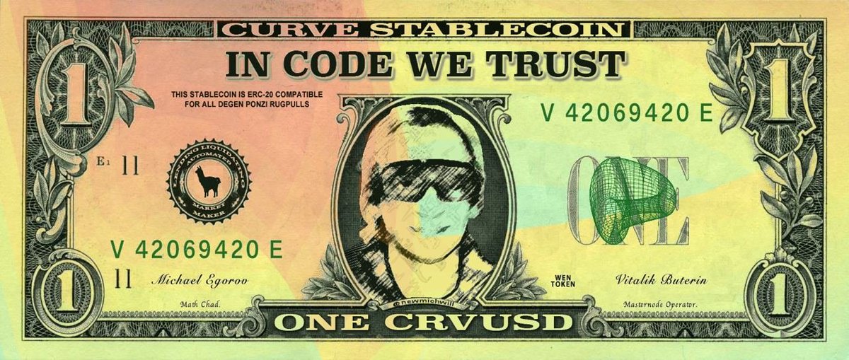 After almost a year of wens and soons, $crvUSD is finally deployed on $ETH mainnet

Lets talk about what crvUSD is, how it works, and what it means for @curvefinance - specifically #veCRV holders

#InCodeWeTrust