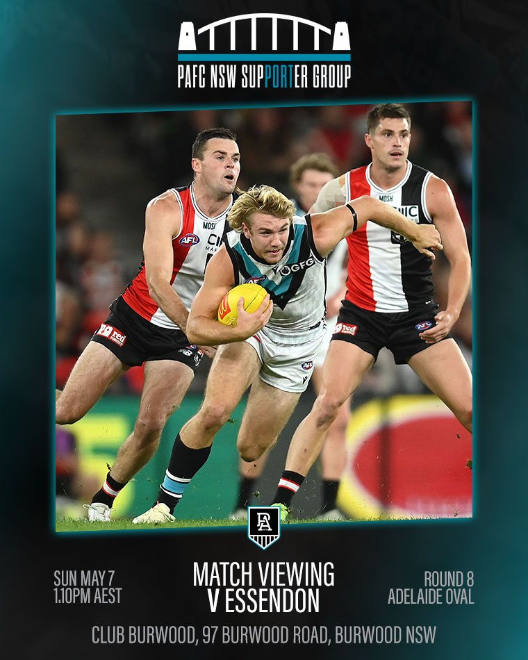 pafcnsw's tweet photo. After knocking off the Saints we're back in Adelaide to take on the Dons.

Round 8 vs Essendon - https://t.co/q7sgfUvLIR

#weareportadelaide
#AFLPowerDons https://t.co/yTQ8jlrAPg