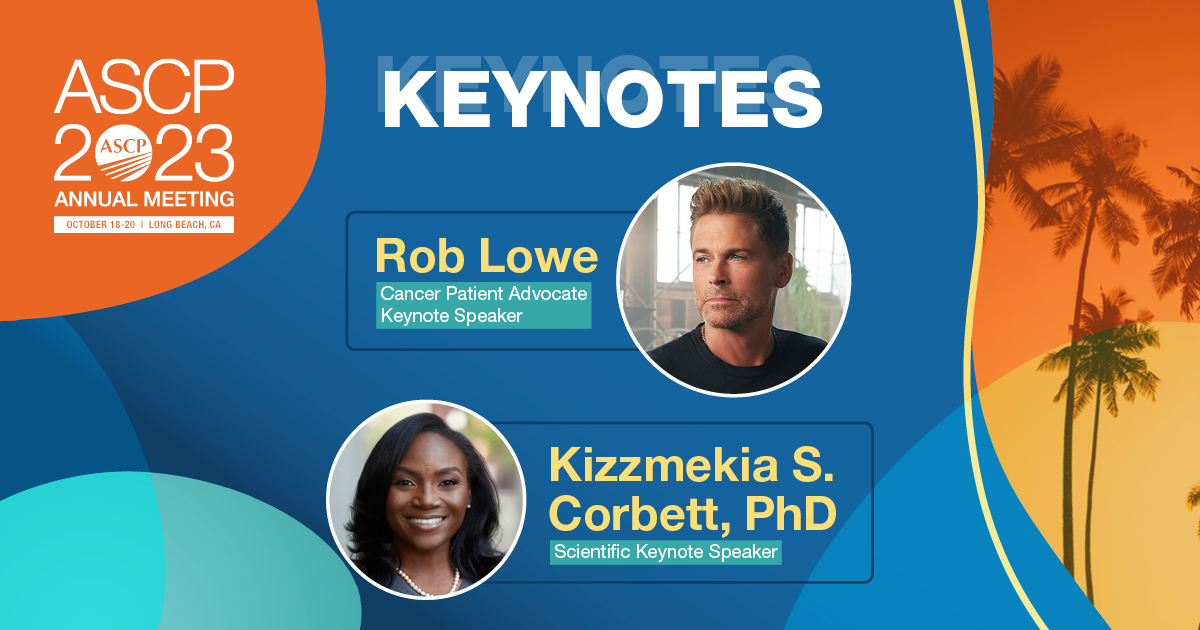 Announcing the #ASCP2023 keynote speakers: We are excited to have @kizzyphd, scientific lead of the Vaccine Research Center’s coronavirus team at NIH, and actor, author, & breast cancer spokesman @RobLowe join us in Long Beach this October! Register here: bit.ly/3NGDZWv