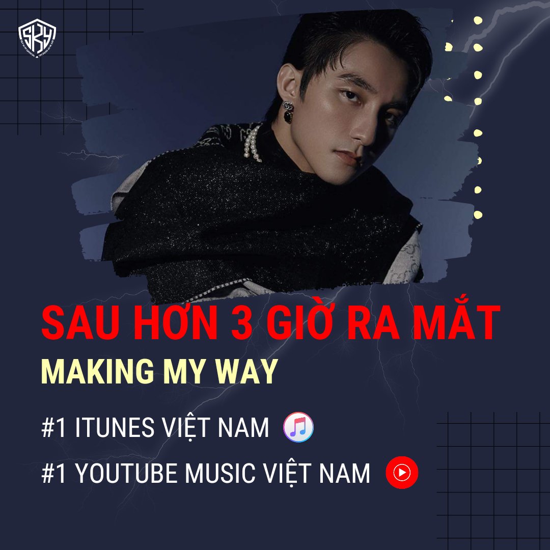 skyunion_mtp's tweet photo. 🔥 Sau hơn 3 giờ ra mắt, Making My Way đã nhanh chóng vươn lên vị trí #1 iTunes Việt Nam và #1 Youtube Music Việt Nam.

Tiếp tục yêu thương thật nhiều cho Making My Way và Sơn Tùng M-TP nhé!!! 💪

@sontungmtp777
#MakingMyWay #SonTungMTP #SkyMTPOfficial https://t.co/6KBaEqrqLi