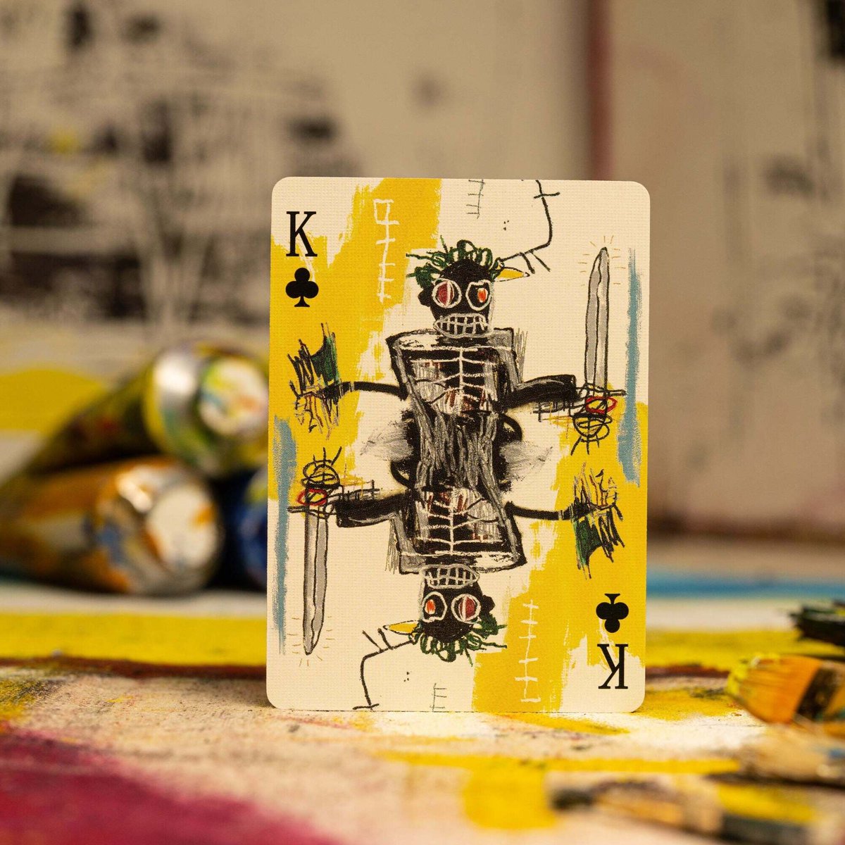 jupiterandmain's tweet photo. You know we always have an interesting selection of playing cards, but these may be our favorite design yet. A tribute to the life’s work of one of America’s most important and influential artists - Jean-Michel Basquiat - featuring his iconic sketches, drawings, and paintings. https://t.co/FKOosRTp8n