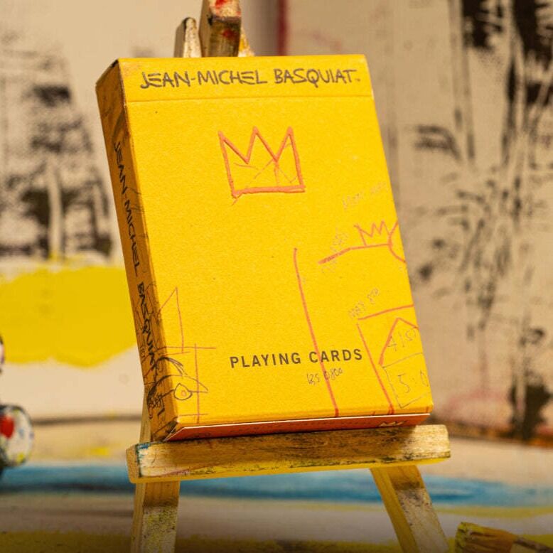 jupiterandmain's tweet photo. You know we always have an interesting selection of playing cards, but these may be our favorite design yet. A tribute to the life’s work of one of America’s most important and influential artists - Jean-Michel Basquiat - featuring his iconic sketches, drawings, and paintings. https://t.co/FKOosRTp8n