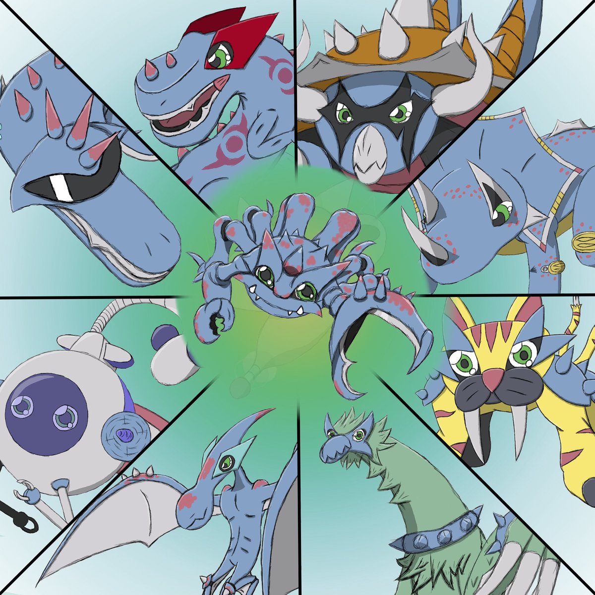EPY_RM's tweet photo. Aaaaand we're done with all the Ganimon #FieldShiftEvolution-s. This was a fun project to work on, and I feel like I improved as I went on, but it's time to move onto other things and other #Digimon.
#FanDigimon #デジモン https://t.co/acBRBgfJJy