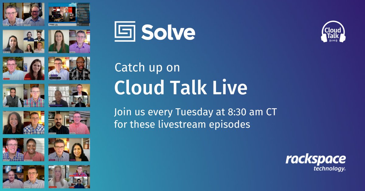 Rackspace's tweet photo. 🤩 #ICYMI, our #CloudTalkLive #livestream series featured stellar guests from @Deloitte, @TivityHealth, @AppDynamics, @VaticaHealth, @poppylist, @cybersafehq, @Microsoft, @utsadata, @GemSleep, @intel, and more! Watch past episodes on YouTube at https://t.co/uqGW55VZsg. https://t.co/QXQXwj8IUU
