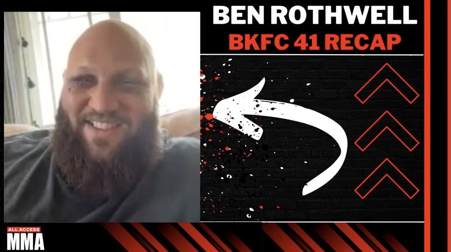 Ryan C Jarrell (@sonofjarrell20) on Twitter photo Awesome speaking with <a href="/RothwellFighter/">Big Ben Rothwell</a> who discussed-
✅#BKFC41 win over Josh Copeland
✅Ranks Copeland’s chin
✅Talks impact of Conor McGregor being cageside at #BKFC41
✅Why fighting for the title next would bring legitimacy to the #BKFC HW division. youtu.be/BhmDX8rm4tc Awesome speaking with <a href="/RothwellFighter/">Big Ben Rothwell</a> who discussed-
✅#BKFC41 win over Josh Copeland
✅Ranks Copeland’s chin
✅Talks impact of Conor McGregor being cageside at #BKFC41
✅Why fighting for the title next would bring legitimacy to the #BKFC HW division. youtu.be/BhmDX8rm4tc