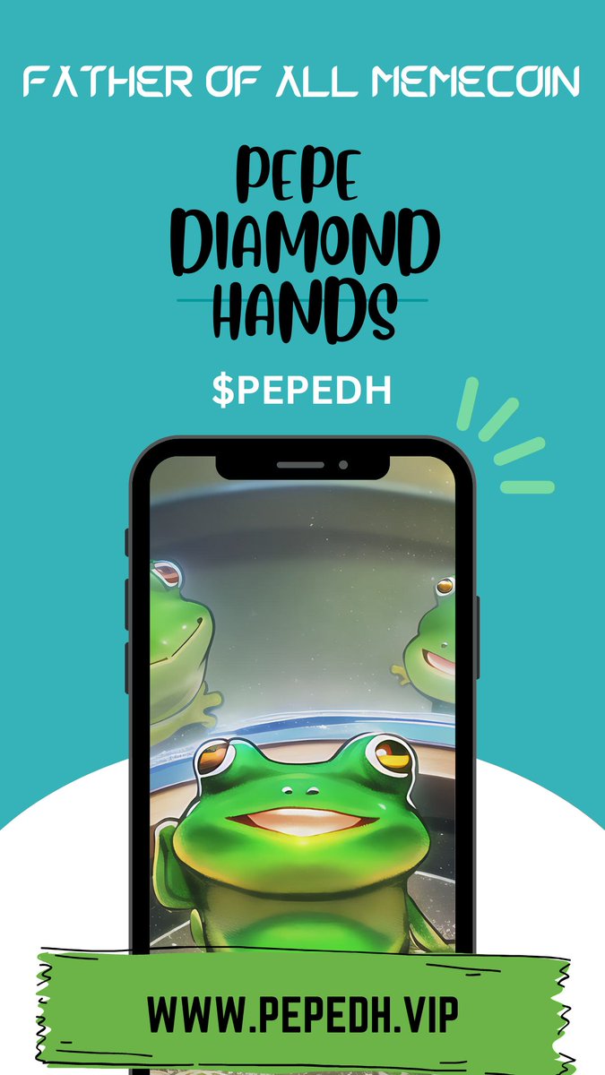 Introducing Pepe Diamond Hands, the revolutionary memecoin that's taking the crypto world by storm! With no presale and no taxes, this is your coin.  Join the movement now!#pepecoin  #PepeDiamondHands #memecoin #crypto #memecoins  #MemeCoinSeason $pepedh