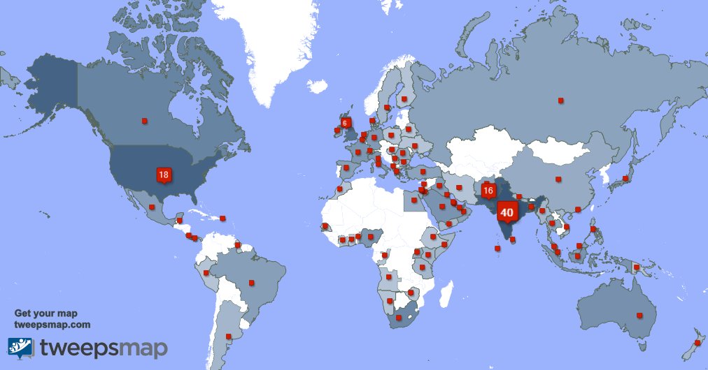 Special thank you to my 2 new followers from India, and more last week. tweepsmap.com/!ahmednkhan