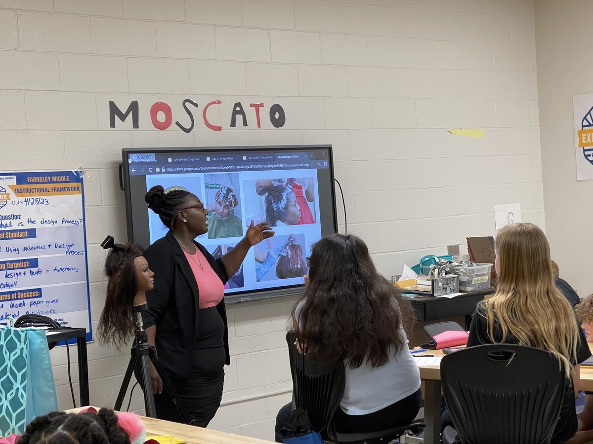 Shout out Mrs. Bischof, Cosmetologist, for serving as a guest speaker for our 6th Gr E &amp; D Ss! Mrs. Bischof is a life long learner! It was so cool to hear about the connections between Cosmetology &amp; STEAM &amp; Cosmetology &amp; Business &amp; Healthcare! <a href="/ExploreJCPS/">JCPS Explore Pathways</a>  <a href="/FMSPrincipal20/">Carolyn Smith</a>
